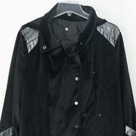 Delie Tail Coat Black Velvet Goth Steampunk Cosplay Tailcoat Trench Coat - Picture 8 of 10